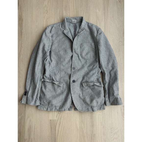 Ralph Lauren Rugby Other - RALPH LAUREN RUGBY White Blue Striped Linen Blend Sportcoat Sz Small Fits Medium